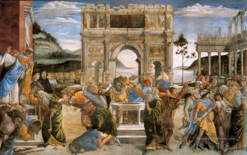 La punition de Korah Sandro Botticelli Peinture à l'huile